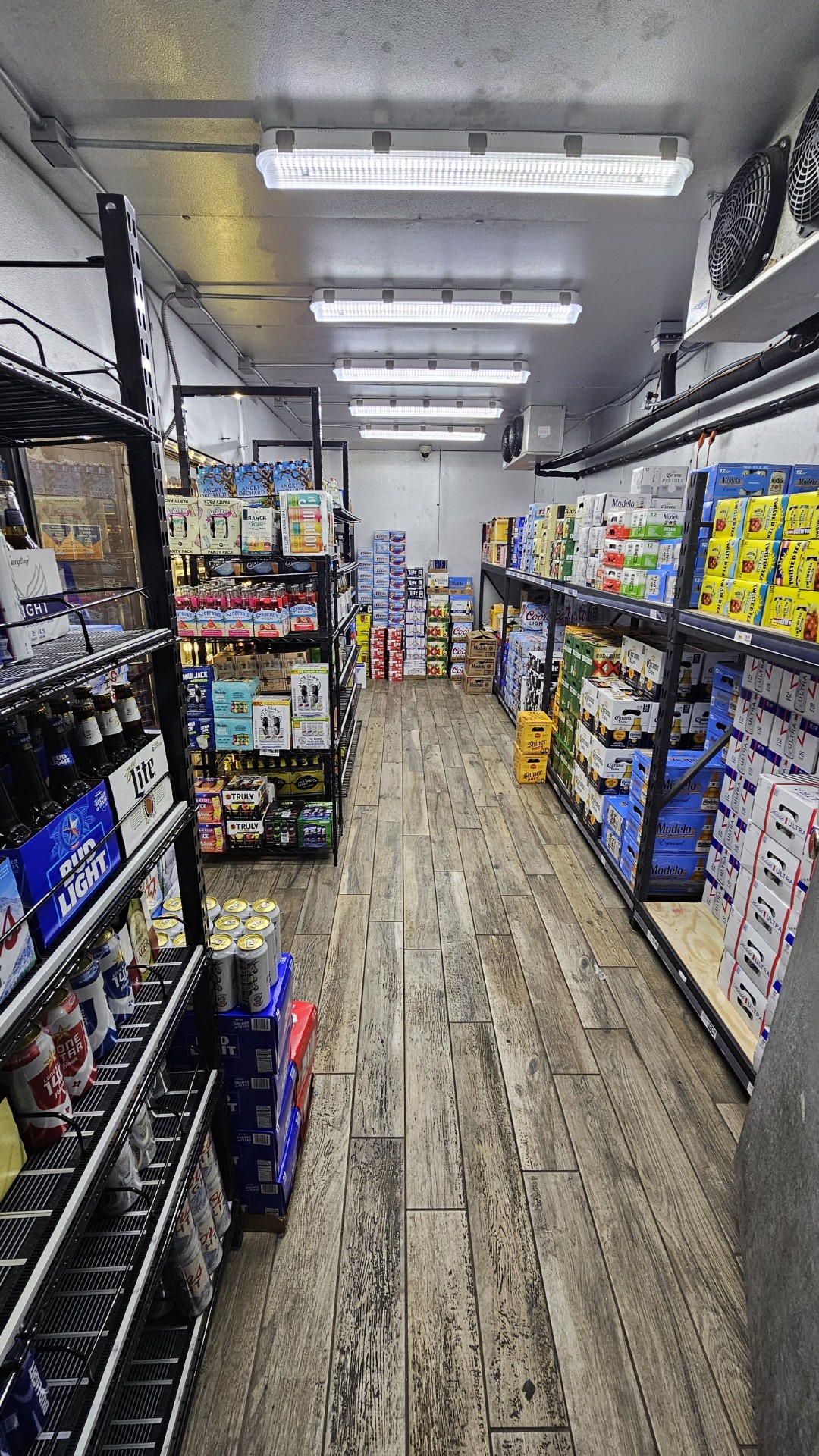 Walk-in beer cave with floor-to-ceiling selection